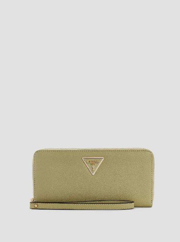 Guess bags with custom zippers and hardwareGreen Laurel Large Wallet