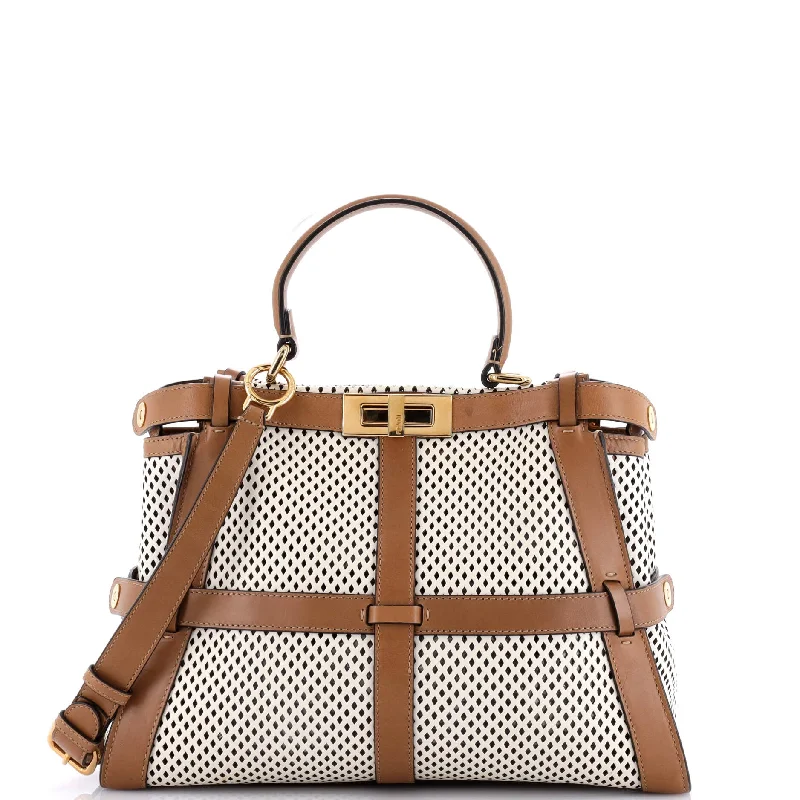 Peekaboo Bag Cage Perforated Leather Medium