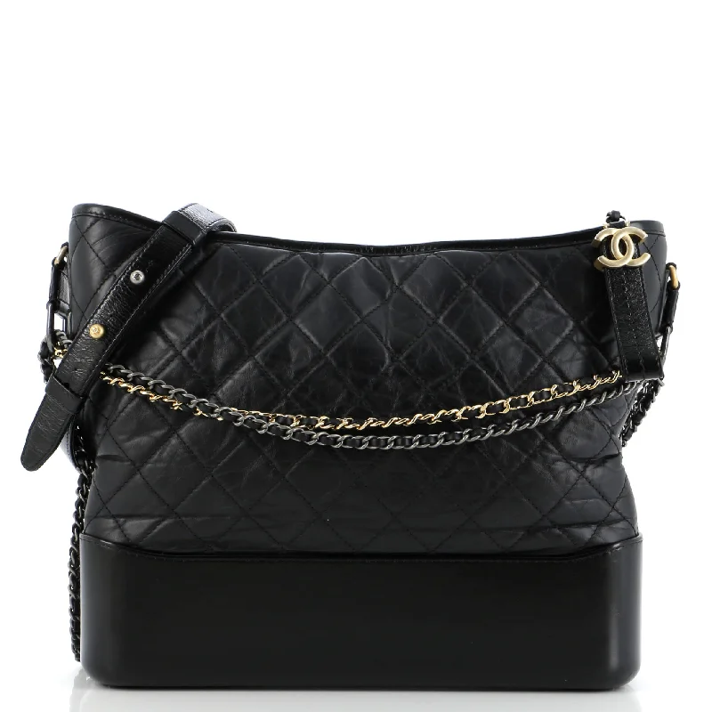 Bicolor Gabrielle Hobo Quilted Aged Calfskin Medium