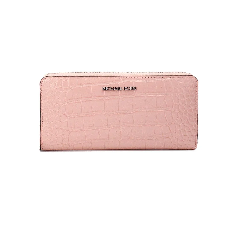 Michael Michael Kors Bags for book club meetings in a classic mannerMichael Kors Jet Set Large Pink Animal Print Leather Continental Wrist Wallet