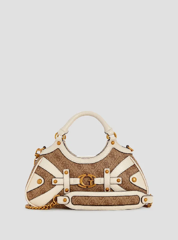 Guess bags inBrown Logo Mintha Satchel Bag