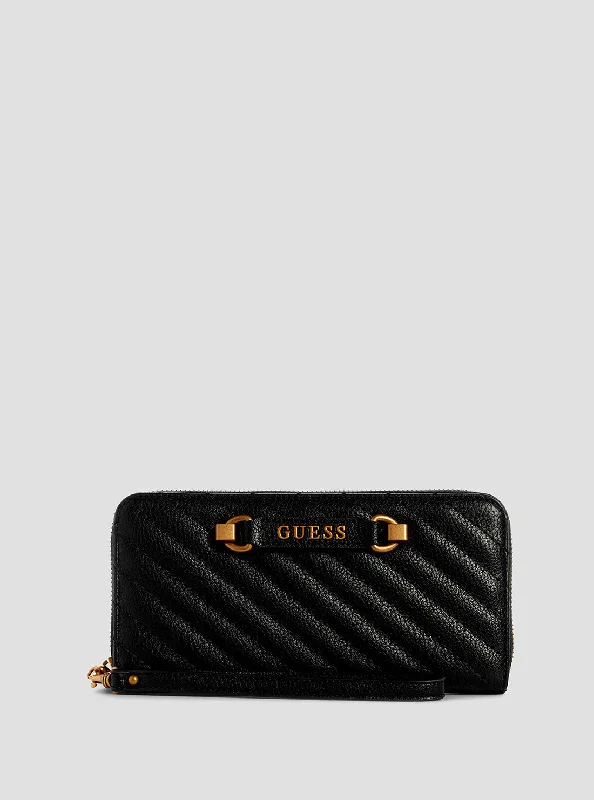 Guess bags with modern and chic silhouettesBlack Sela Large Wallet