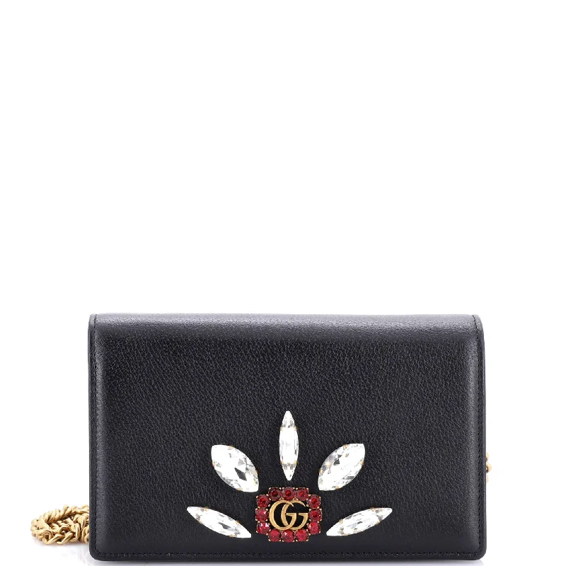 GG Marmont Chain Wallet Embellished Leather Mini