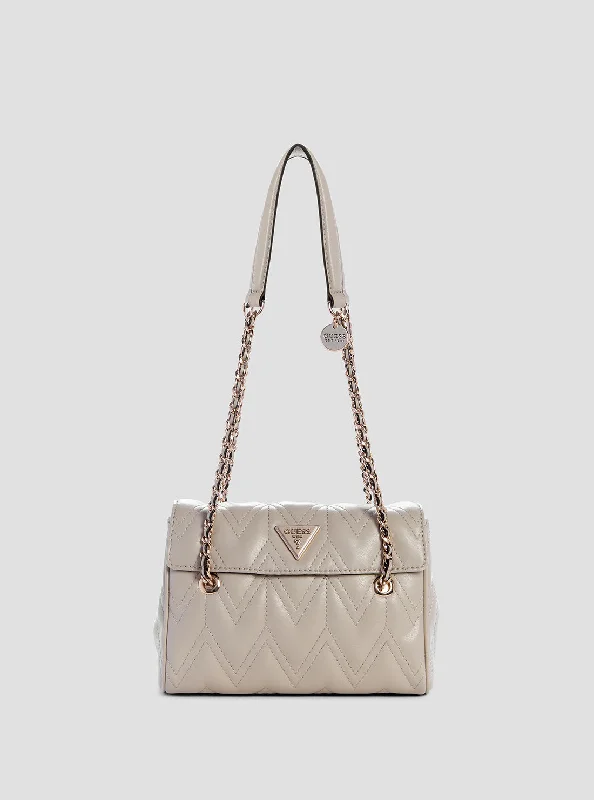 Guess bags with faux suede detailingWhite Eda Shoulder Bag