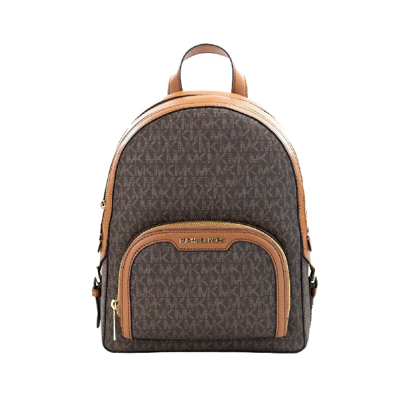 Michael Michael Kors Bags for anniversary celebrations in a special - occasion designMichael Kors Jaycee Medium Brown Signature PVC Zip Pocket Backpack Bookbag