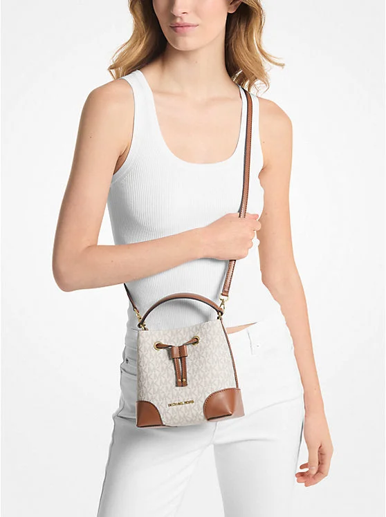 Michael Michael Kors Bags for movie nights with a practical sizeMichael Kors Mercer Mini Bucket bag- White Logo