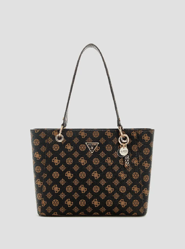 Guess bags for women who like statement accessoriesBrown Logo Noelle Small Tote Bag