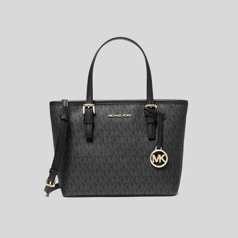 Michael Michael Kors gym bags for fitness loversMICHAEL KORS Jet Set Travel Extra Small Convertible Tote In Signature Canvas Black 35T9GTVT0B