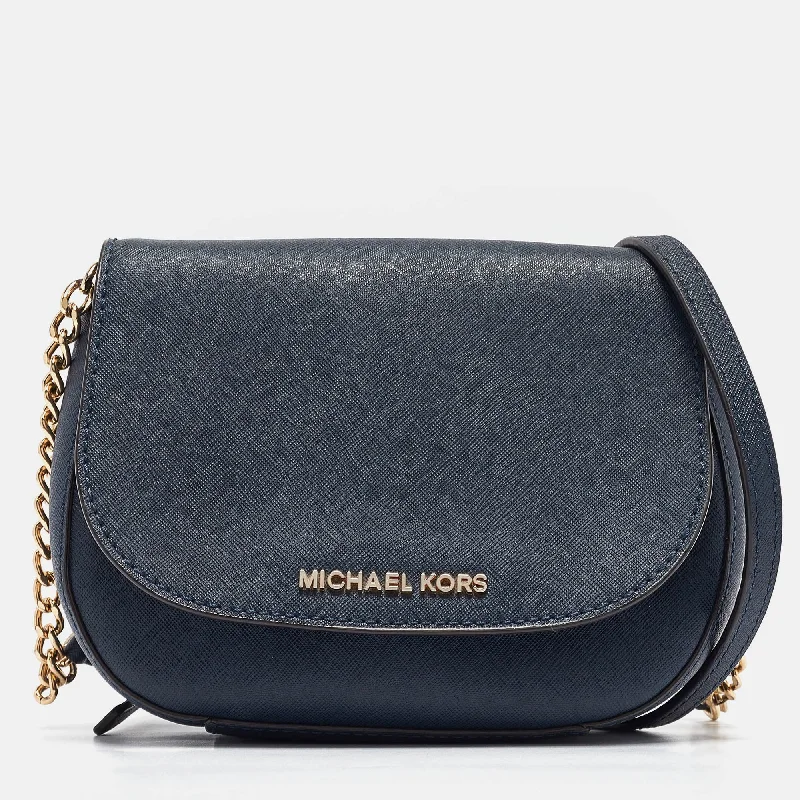 Michael Michael Kors Bags for celebrities on the red carpet (if applicable)Navy Blue Leather Flap Crossbody Bag