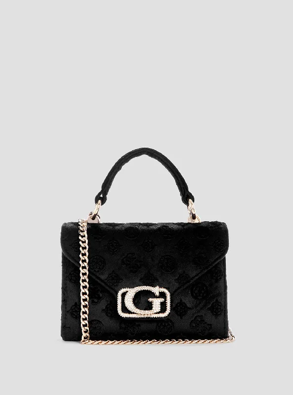 Guess bags for women on saleBlack Logo Zalina Top Handle Bag