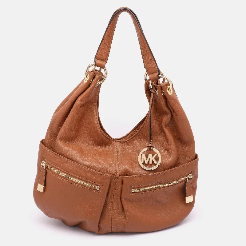 Michael Michael Kors Bags for backpackers who want a touch of luxuryBrown Leather Large Layton Hobo