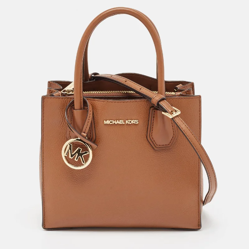 Michael Michael Kors Bags for meditation retreats in a simple and peaceful designBrown Leather Small Mercer Tote