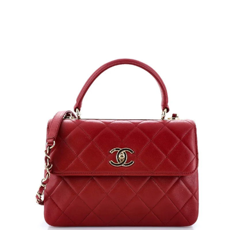 Trendy CC Top Handle Bag Quilted Lambskin Small