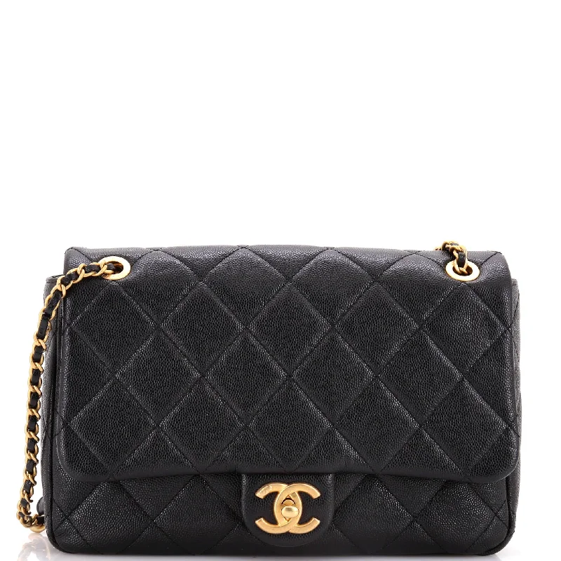 CC Multi Chain Flap Bag Quilted Caviar Medium