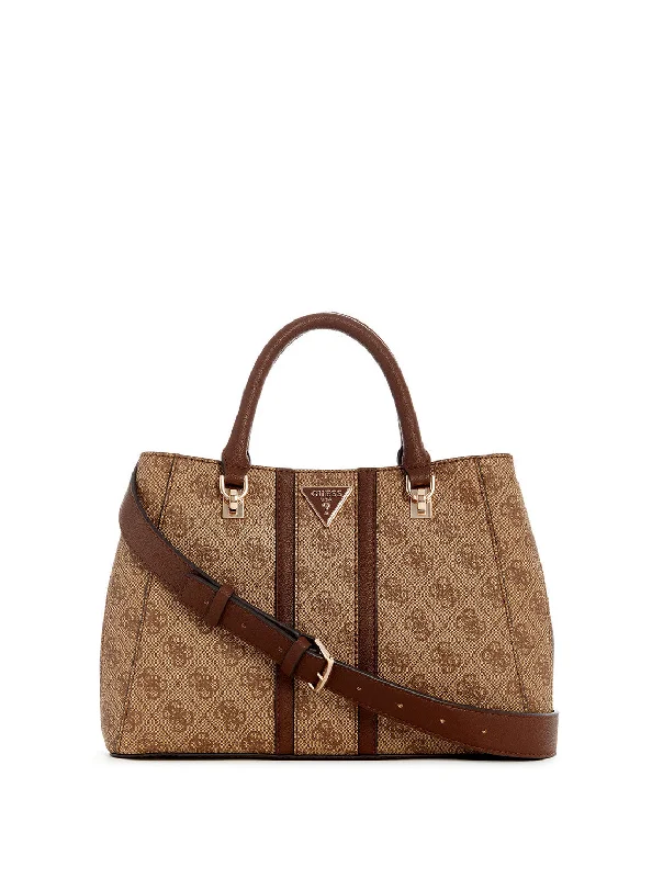 Guess bags with bold printed logosBrown Logo Noreen Girlfriend Satchel Bag