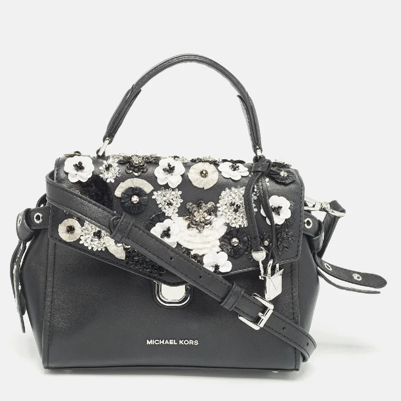 Michael Michael Kors Bags for fashion weeks to showcase the latest trendsBlack Leather Bristol Embellished Top Handle Bag