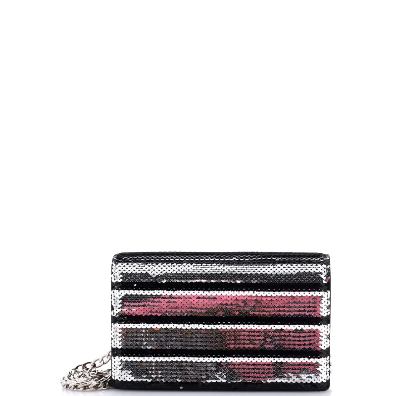 Baia Chain Flap Bag Sequin Embellished Leather Small