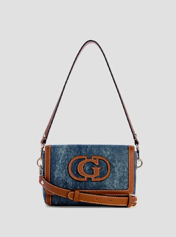 Guess bags perfect for a business-casual lookDenim Caramel Sebina Shoulder Bag