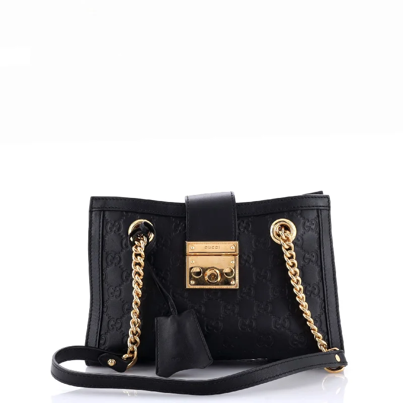 Padlock Chain Tote Guccissima Leather Small