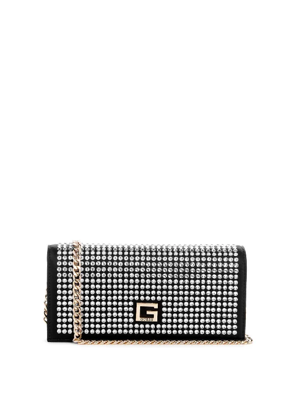 Guess bags with floral prints and designsBlack Gilded Glamour Crossbody Clutch