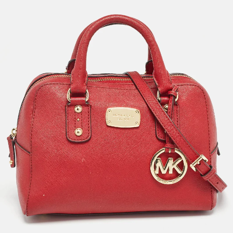 bright red Michael Michael Kors shoulder bags for a pop of colorRed Leather Satchel