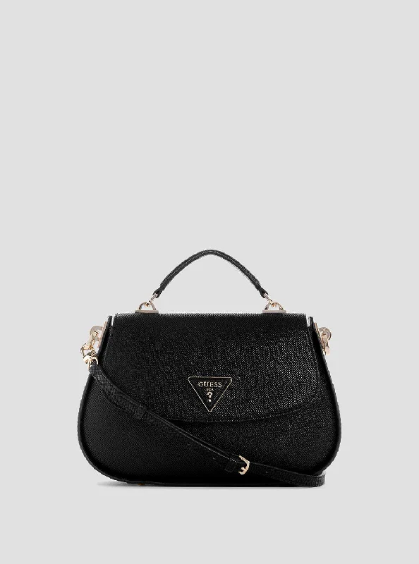 Guess bags available in classic brown tonesEco Black Jazlynn Top Handle Bag