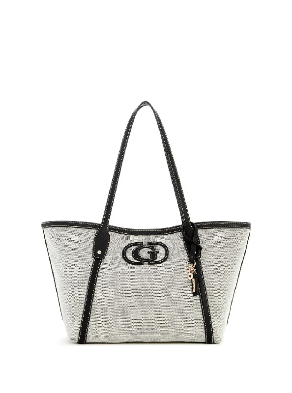 Guess bags with signature logo designNatural Black Sebina Tote Bag