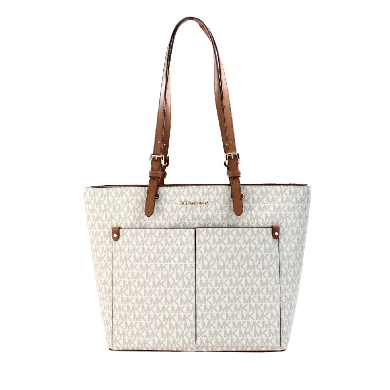 Michael Michael Kors Bags for meditation retreats in a simple and peaceful designMichael Kors Jet Set Medium Vanilla Double Pocket Tote Bag