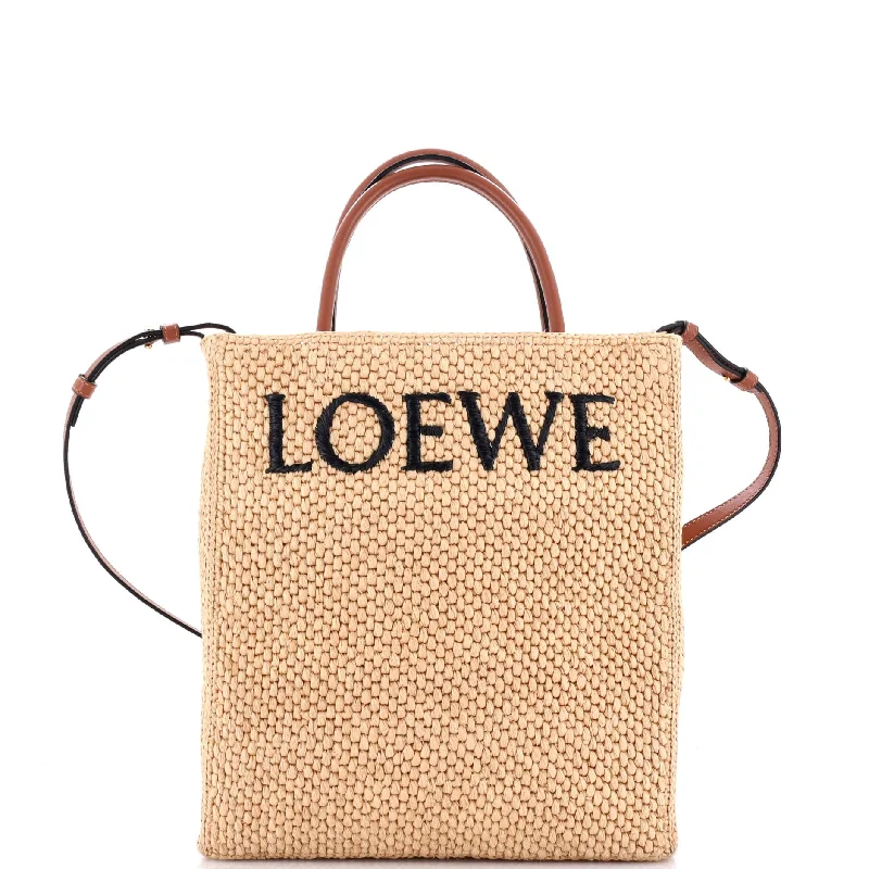 A4 Tote Raffia and Leather North South