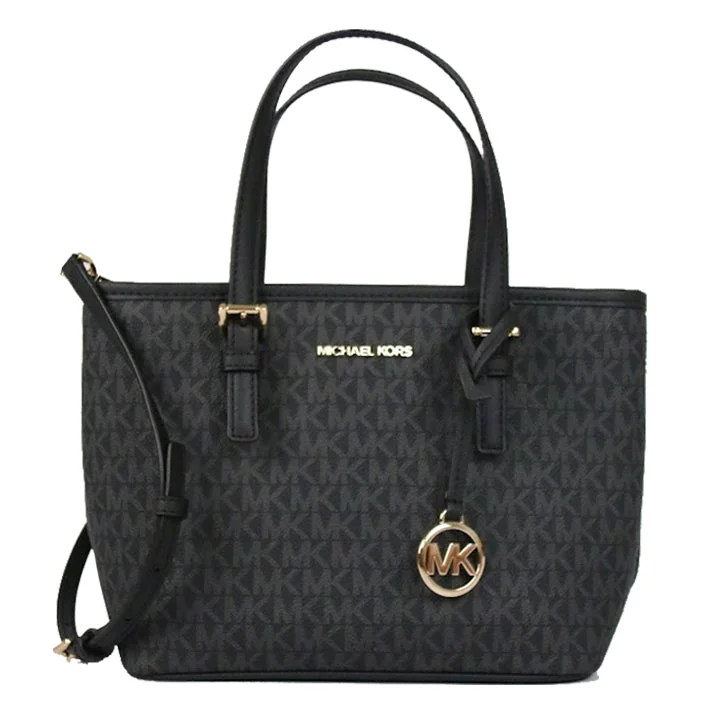 Michael Michael Kors Bags for fashion bloggers to showcase on social mediaMichael Kors Jet Set Travel Tote Bag Extra Small Top Zip In Signature Black 35T9GTVT0B