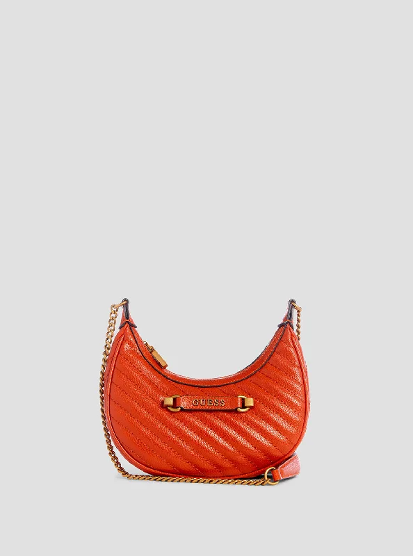 Guess bags with bright, bold accentsOrange Sela Mini Crossbody Hobo Bag