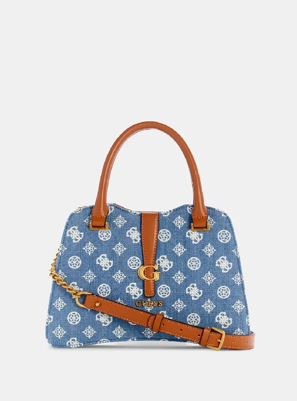 Guess bags with chic and simple designsDenim Logo Kuba Small Satchel