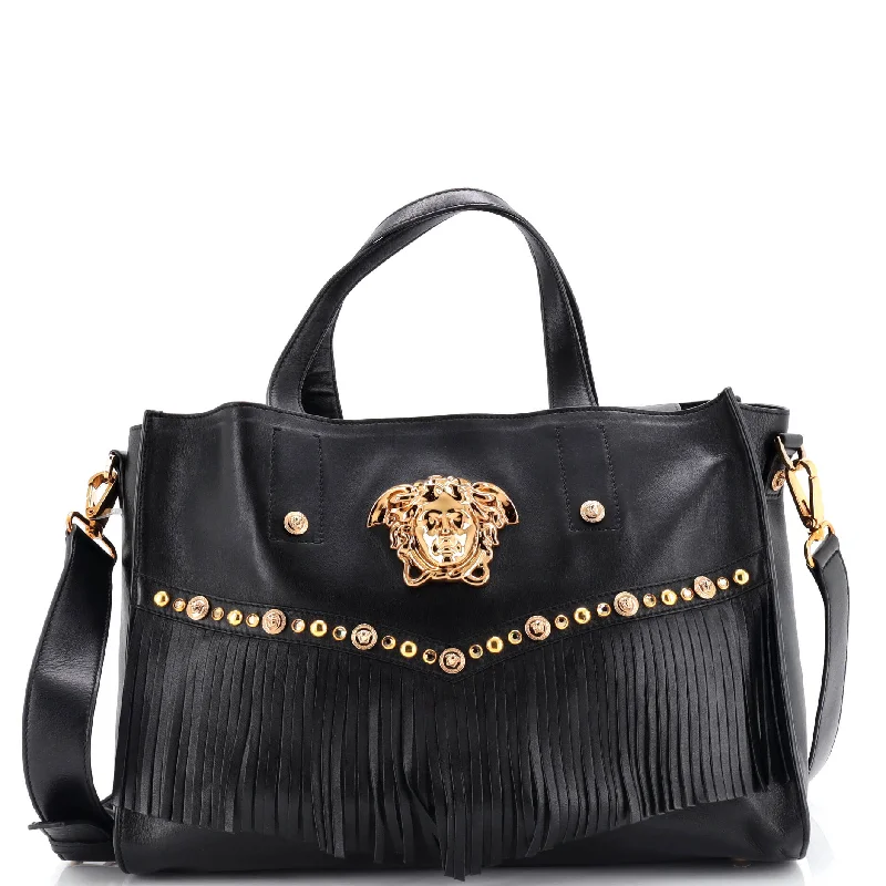 Medusa Convertible Fringe Tote Leather Medium