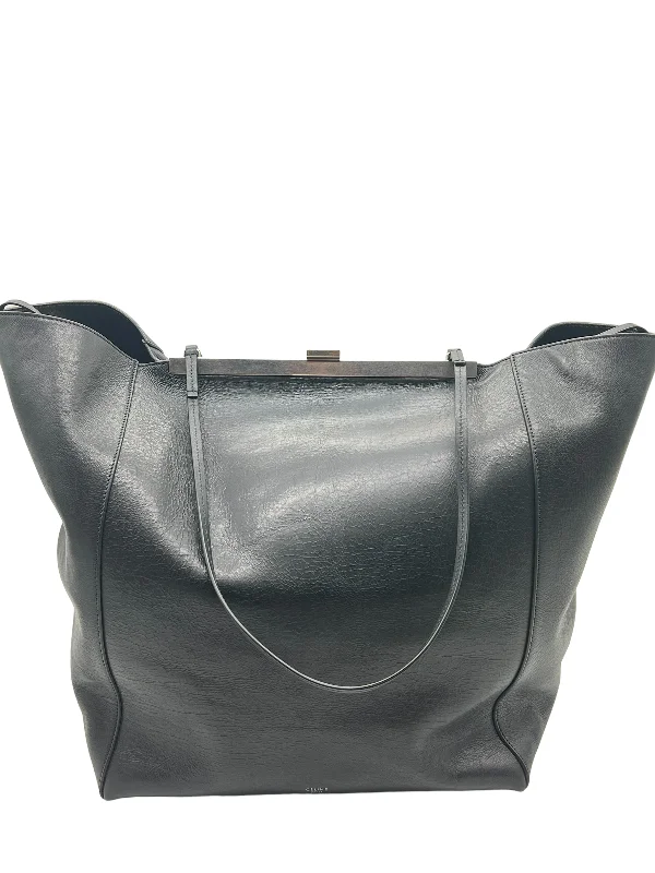 Kids' Sized Celine - Inspired Bags for Young Fashion LoversCeline Black Calfskin Large Cabas Clasp Tote