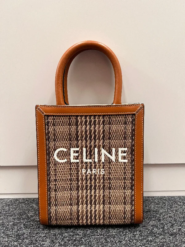 Quilted Celine Bags for a Luxurious AestheticCELINE Vertical Cabas Tweed Brown B0907BX8R4