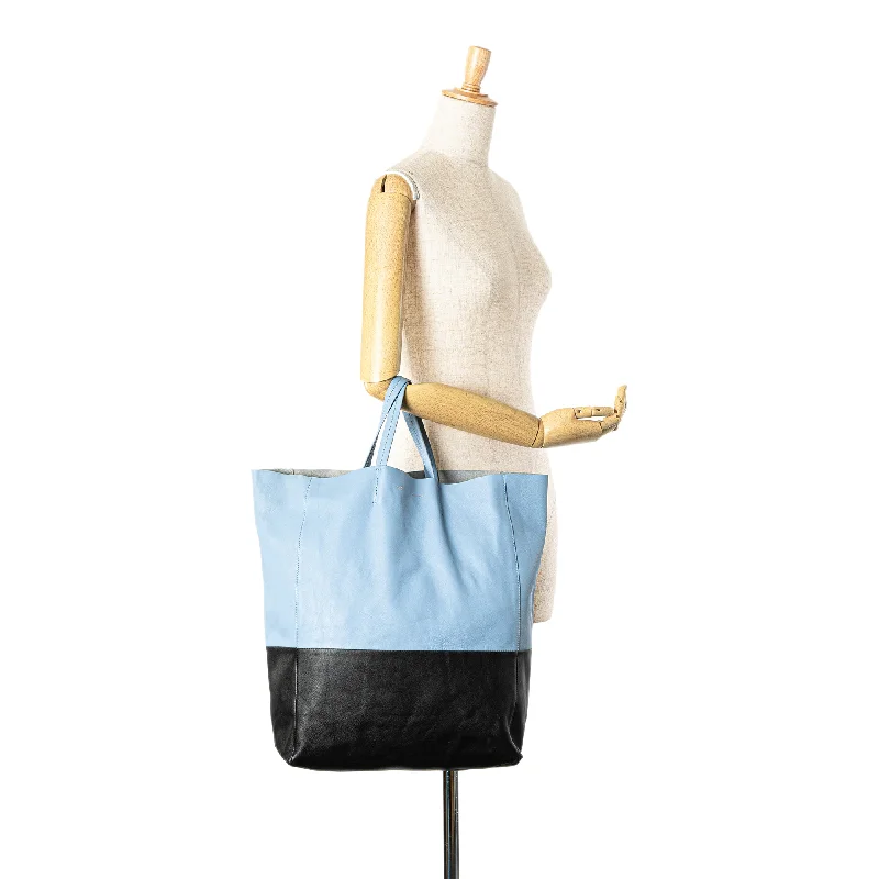 Pet - Carrier Celine Bags for Pet Owners on the GoCeline Bicolor Leather Vertical Cabas Tote Blue