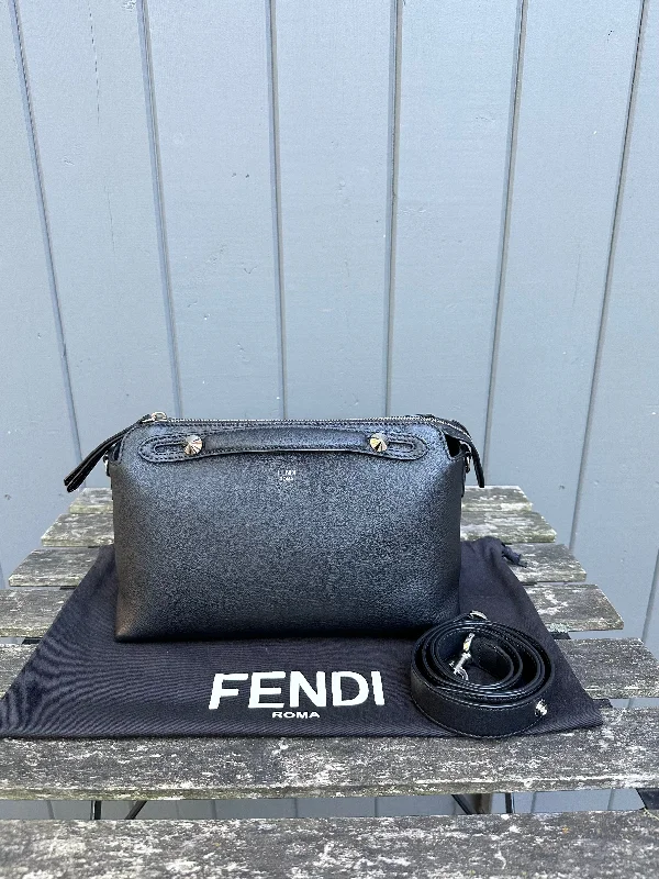 Fendi handbags with a perforated leather detail for a breathable and unique designFENDI Leather Boston Bag