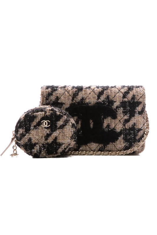 Chanel bags for women with minimalist styleHoundstooth Wallet on Chain Bag