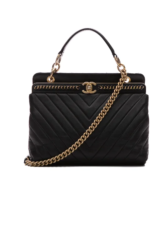 Chanel bags with the perfect balance of luxury and functionalityChevron Chain Top Handle Bag