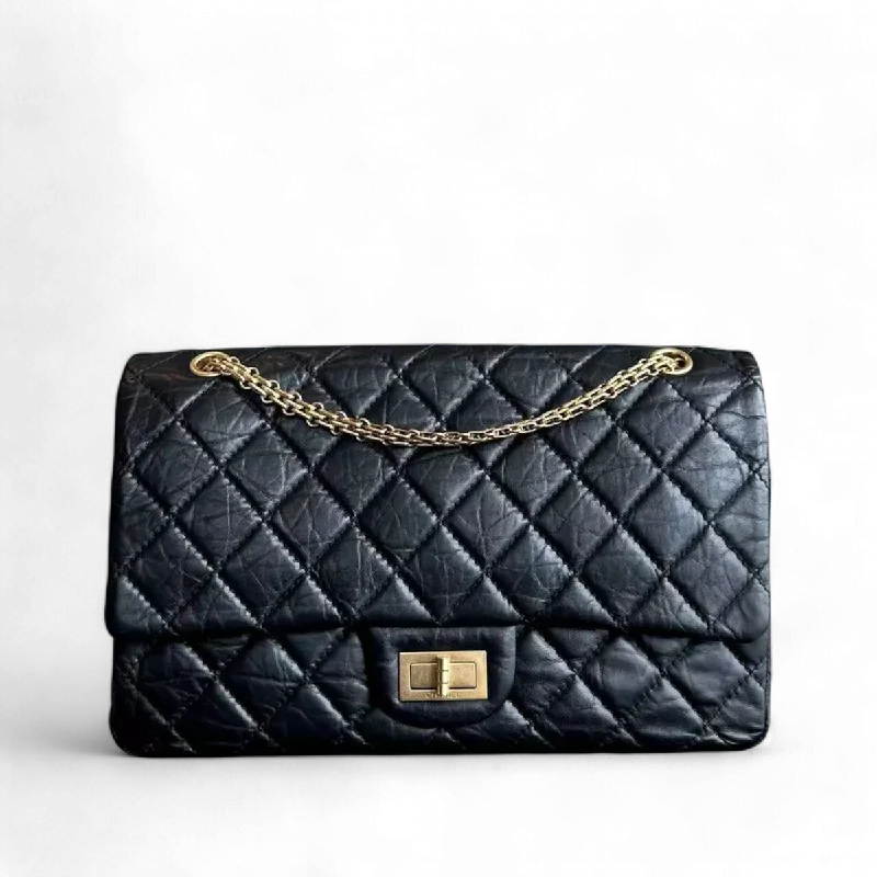 Chanel bags with modern touches2.55 227 Large 31CM Quilted Calfskin Black Golden Hardware Series 14