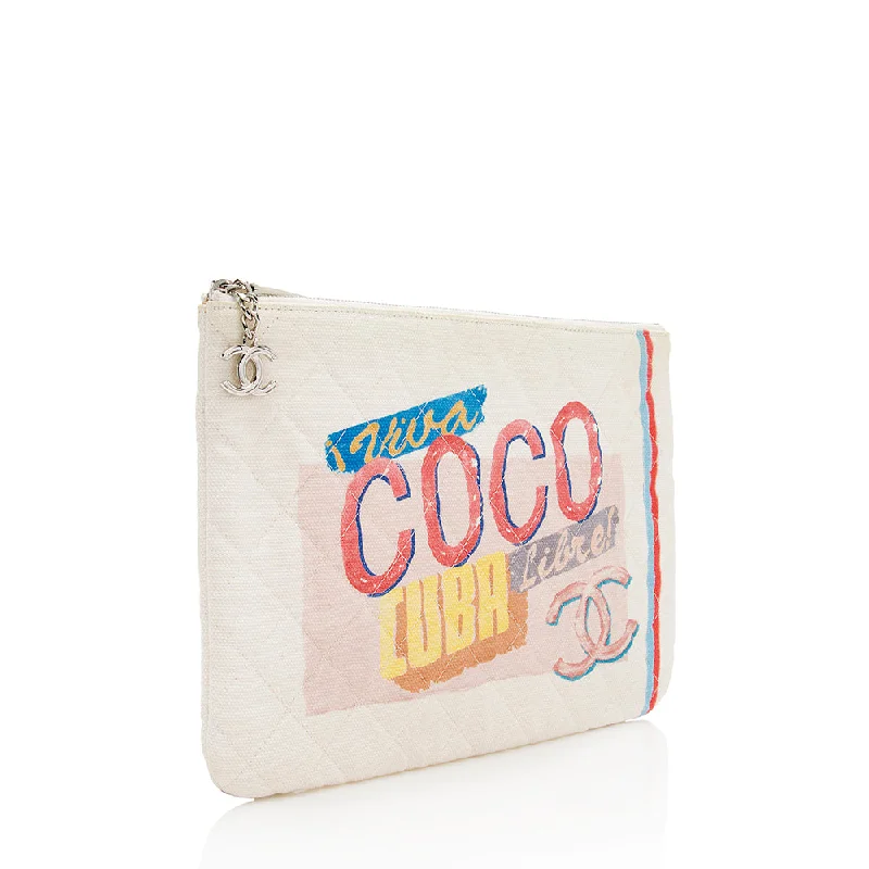 Chanel bags perfect for everyday elegChanel Canvas Coco Cuba Pouch - FINAL SALE (18094)