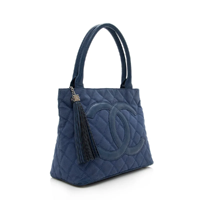 Chanel bags as wedding day accessoriesChanel Canvas Medallion Tassel Tote (14100)