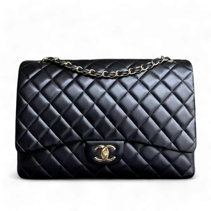 Chanel bags that pair perfectly with any outfitChanel Classic Flap Maxi - Double Flap Quilted Lambskin Black Gold Hardware Series 16