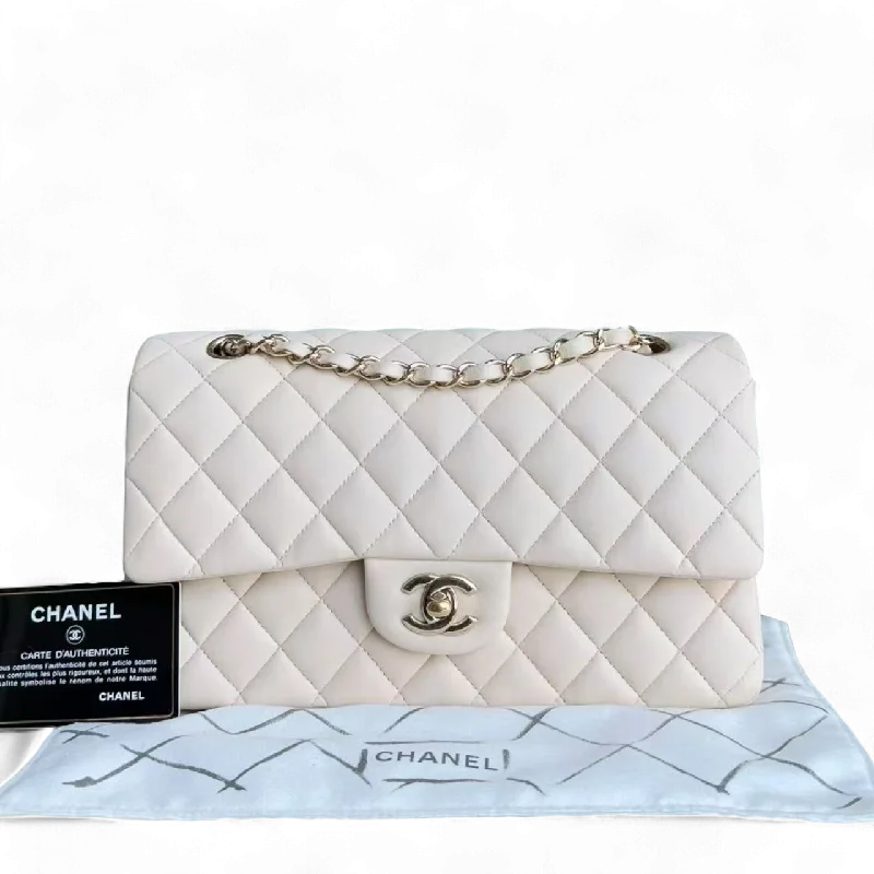 Chanel bags in luxury boutiques worldwideChanel Classic Flap Medium - 25CM Quilted Lambskin Beige Gold Hardware Series 25