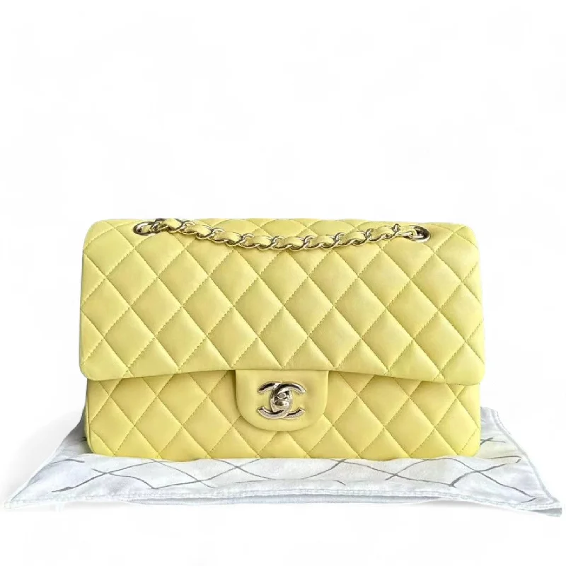 Chanel bags as wedding day accessoriesChanel Classic Flap Medium - 25CM Quilted Lambskin Yellow Gold Hardware Series 24