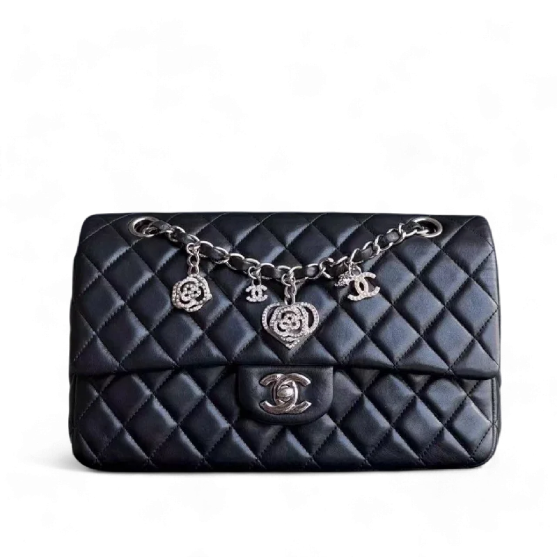 Chanel bags for the minimalist fashionChanel Classic Flap Medium Bag - Valentine Seasonal Edition Quilted Lambskin Black Golden Hardware Series 19