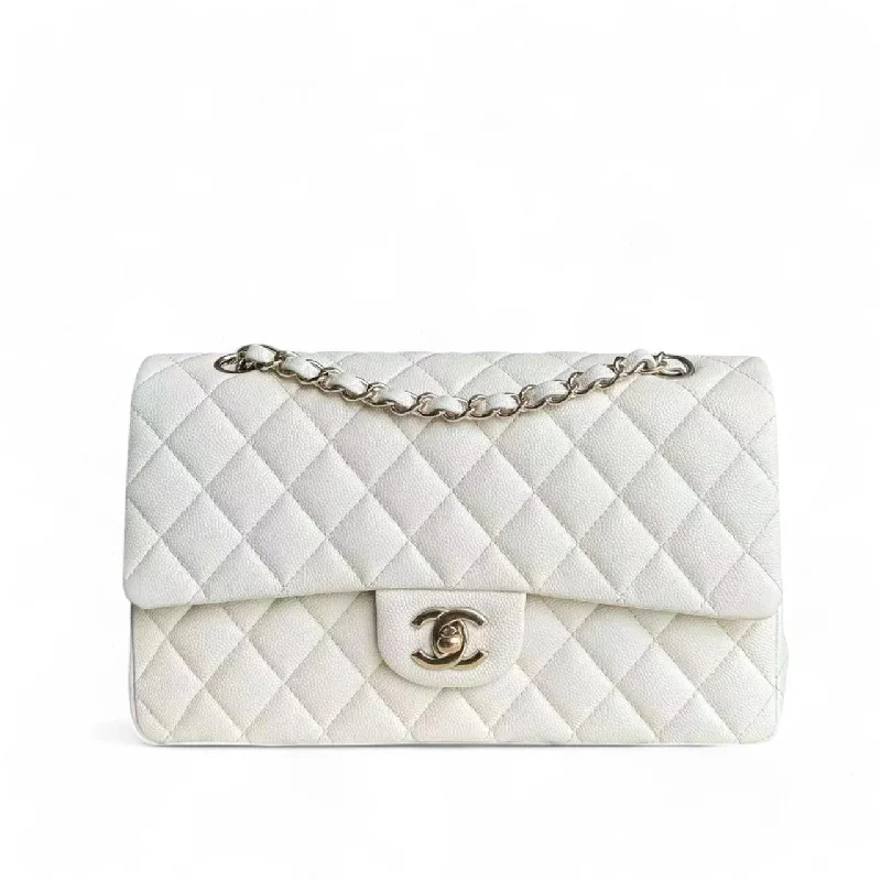 Chanel bags for women who love timeless fashionChanel Classic Flap Medium - Caviar Quilted 25CM Cream White Gold Hardware Series 27