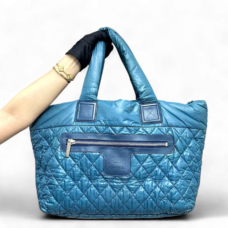 Chanel bags with adjustable chain strapsCoco Cocoon Quilted Nylon Tote Blue No 13