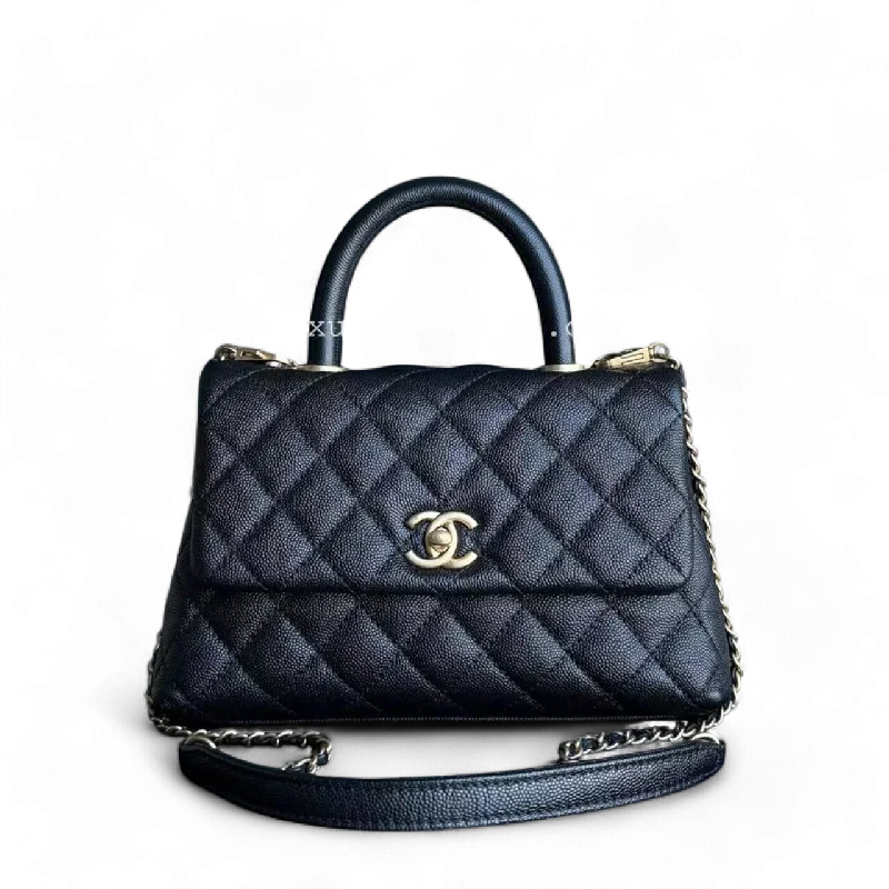 Chanel New Arrival Handbag with Gold HardwareChanel Coco Handle Small - Caviar Quilted Black Gold Hardware Series 25