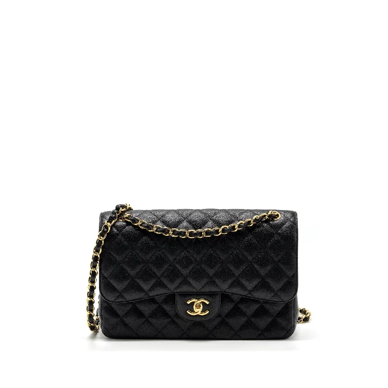 Chanel Vintage Inspired Handbag for Retro LoversChanel jumbo classic double flap bag caviar Black GHW